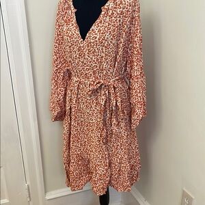 Leopard Print V-Neck Dress